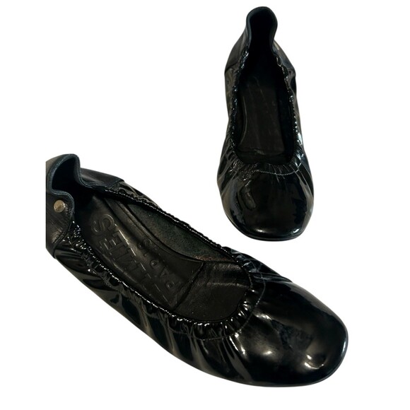 Hermes Carina Patent Leather Black Ballet Flat Luxury Slip Shoes EU 35 /US 5-5.5 - Picture 2 of 12